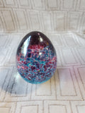 Multi-Colored Glass Egg Paperweight