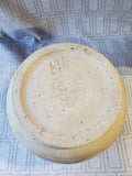 Signed Round Brown Glazed Pottery Planter