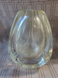 Heavy Clear Controlled Bubble Glass Bud Vase