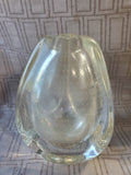 Heavy Clear Controlled Bubble Glass Bud Vase