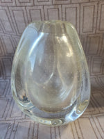 Heavy Clear Controlled Bubble Glass Bud Vase