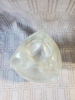 Heavy Clear Controlled Bubble Glass Bud Vase