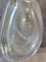 Heavy Clear Controlled Bubble Glass Bud Vase