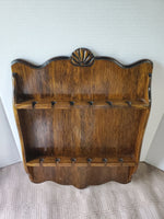 Vintage Dark Wood Spoon Rack