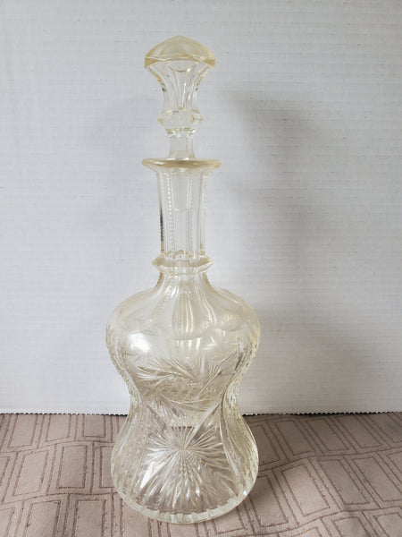 Heavy Cut Glass Decanter