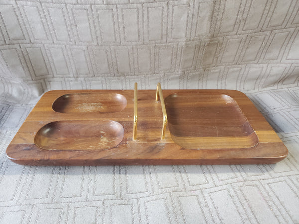 Vintage Wooden Valet Dresser Organizer Tray