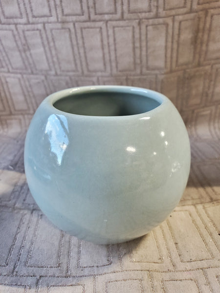 Light Blue Ceramic Round Vase