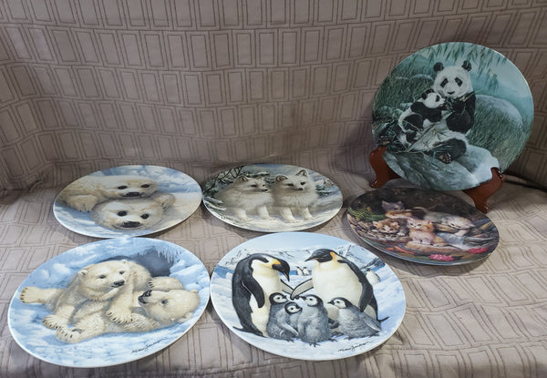 Set of 6 Decorative Signed Animal Plates