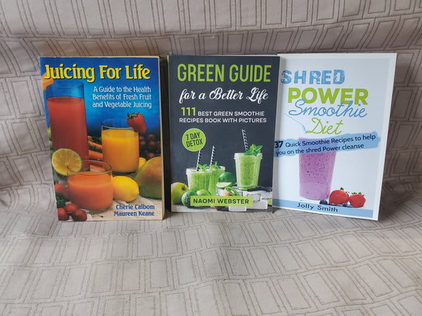 (E) 3 Piece Assorted Smoothie/Juicing Recipe Book Lot