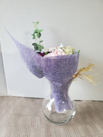 Clear Glass Vase with Floral Arrangement