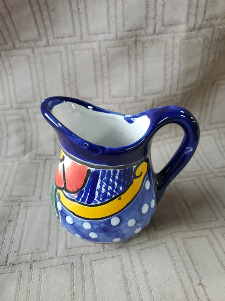 Vintage Ceramic Hand Painted Small Creamer Pitcher