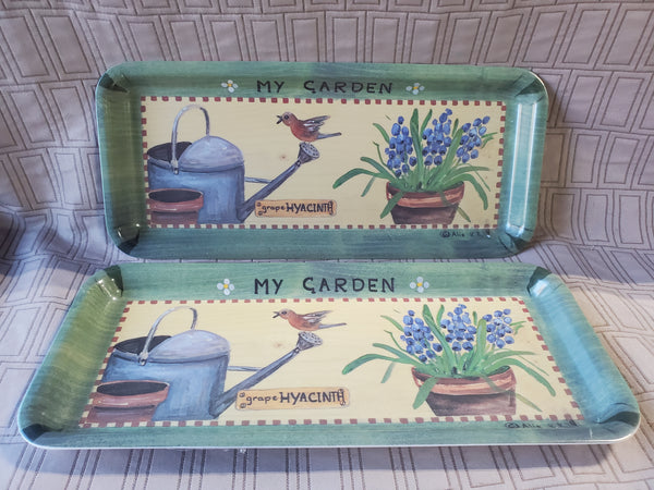 Pair of Melamine "My Garden" Trays