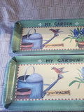 Pair of Melamine "My Garden" Trays