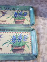 Pair of Melamine "My Garden" Trays