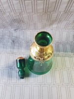 7 Piece Green Murano Glass with 24k Gold Paint Liqueur Set