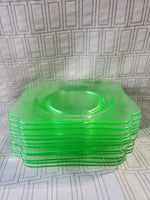 Set of 11 Vintage Cambridge Glass Green Depression Glass Salad Plates