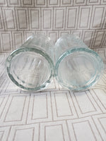 (B) Pair of Clear Glass and Metal Sugar Dispensers