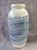 Signed Glazed Pottery Vase with Flower