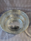 Vintage Glass Punch Bowl with Godinger Silverplate Accent