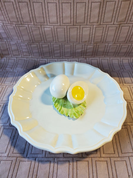 Vintage Made in Italy Decorative Wall Hanging Plate with 3D Hard Boiled Egg