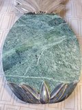 Vintage Godinger Green Marble Pineapple Charcuterie Board with Cheese Knife