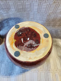 Red, Yellow, and Brown Glazed Ceramic Vase