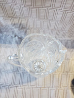 Vintage Heavy Cut Clear Glass Pitcher