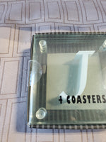 Set of 4 Glass Coasters with the Initial "J" APPEARS UNUSED