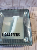 Set of 4 Glass Coasters with the Initial "J" APPEARS UNUSED