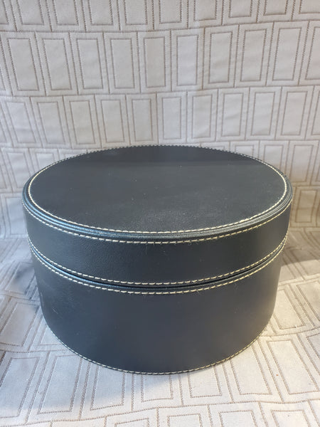 Black Round Leather Box