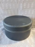 Black Round Leather Box