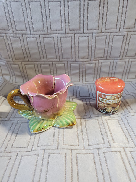 Ceramic Flower Candle Holder with Yankee Candle Sampler Candle