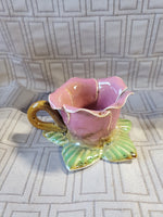 Ceramic Flower Candle Holder with Yankee Candle Sampler Candle