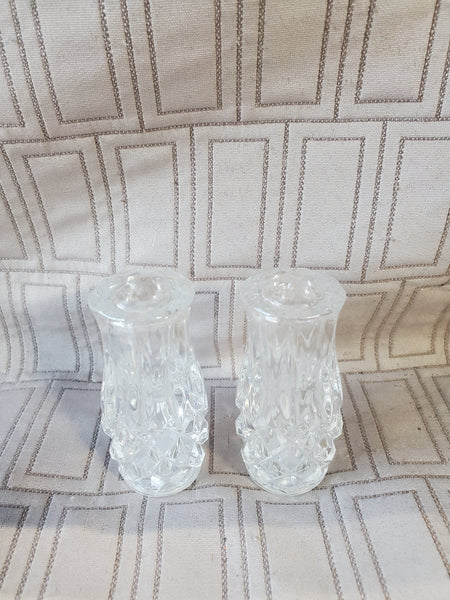 Heavy Cut Clear Glass Salt and Pepper Shaker