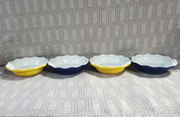 Set of 4 Roscho Yellow and Blue Ceramic Mini Tarte Pans