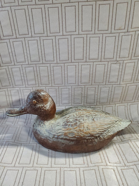 Vintage Cas-Carved Wood and Coal Reproductions Decoy Duck