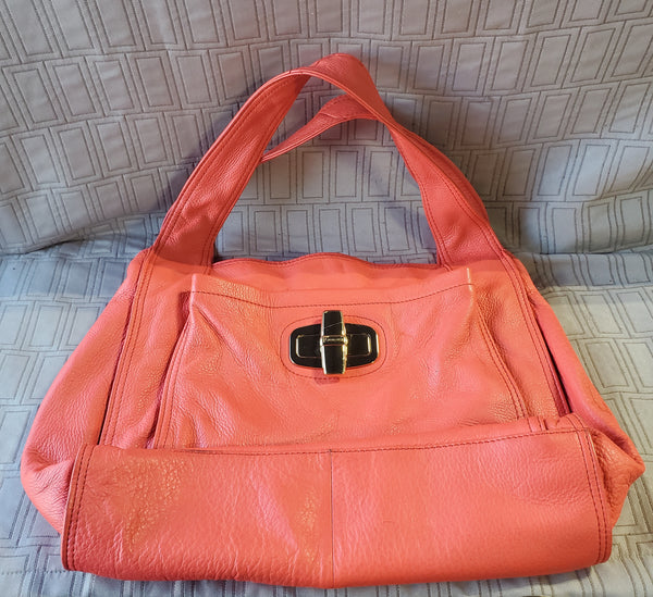 B. Makowsky Red Leather Shoulder Bag