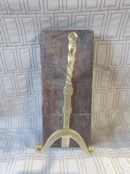 Rustic Wooden and Brass Wall Hanging Hook