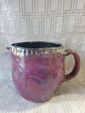 Signed Heavy Purple Glazed Ceramic Cream Pitcher