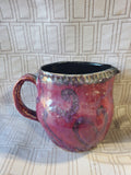 Signed Heavy Purple Glazed Ceramic Cream Pitcher