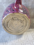 Signed Heavy Purple Glazed Ceramic Cream Pitcher