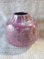 Signed Heavy Purple Glazed Vase