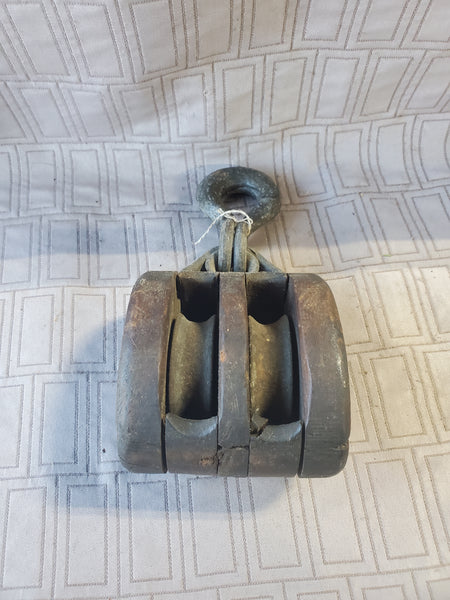 Vintage Tackle Wood Double Pulley