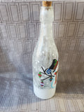 Light-Up Glass Snowman Decorative Bottle WORKS