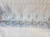 Set of 6 Clear Glass Etched Wine Glasses