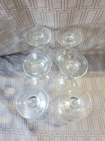 Set of 6 Clear Glass Etched Wine Glasses