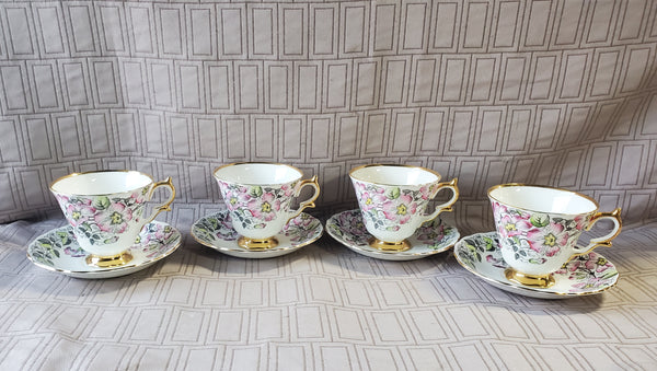 8 Piece Taylor & Kent Teacup and Saucer Set