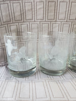 Set of 8 Etched Clear Glass Wild Game Birds Old Fashioned Glasses