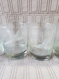 Set of 8 Etched Clear Glass Wild Game Birds Old Fashioned Glasses