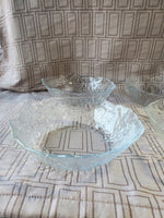 Set of 8 Embossed Fruit Clear Glass Bowls